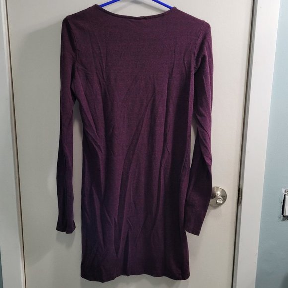 Medium H&M Basic Burgundy Long Sleeve Bodycon Dress - Picture 2 of 8